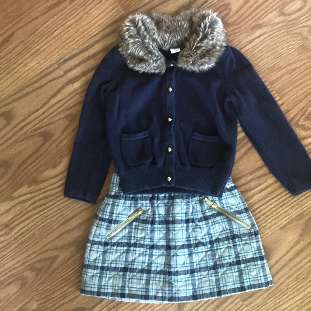 2t Janie and Jack sweater and quilted skirt
